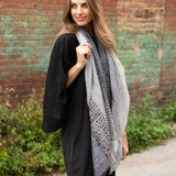 Sidney Byron "Serena" Cotton and Silk Scarf in Grey - Sidney Byron