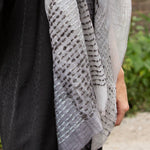 Sidney Byron "Serena" Cotton and Silk Scarf in Grey - Sidney Byron