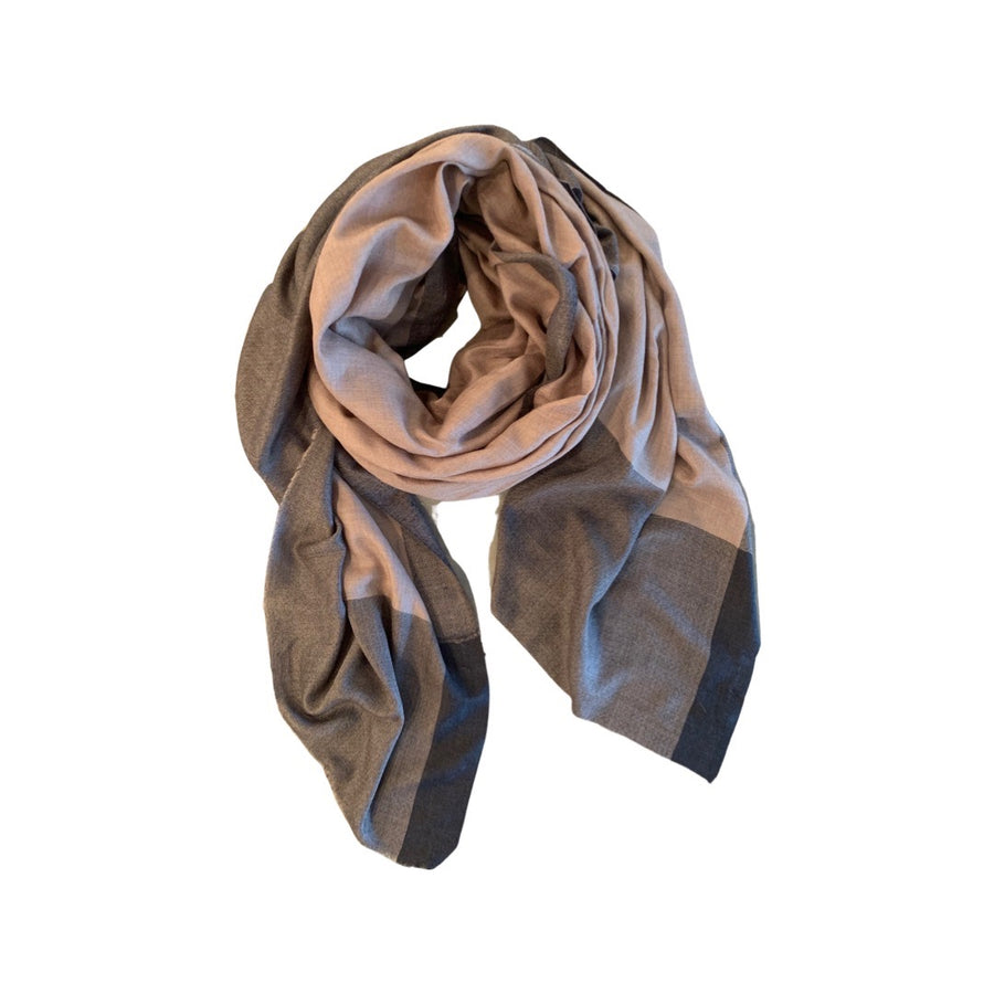 Graphic Stripe Scarf in Taupe and Black - Sidney Byron