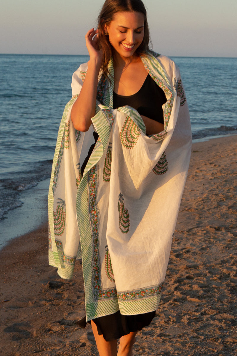 Marigold Bush Block Print Scarf - Sidney Byron